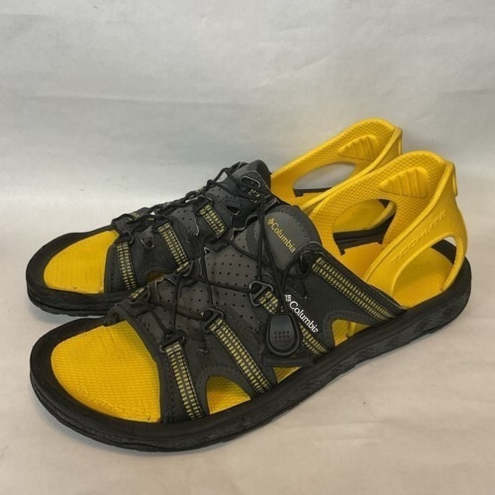 Columbia Yellow/Black Hiking Trail Water Shoes Sandals Men 9 Vietnam Synthetic